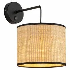 TK Tomasz Krywult Kinkiet z włącznikiem abażur rafia plecionka LIBERIA