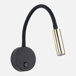 Kinkiety|TK Tomasz Krywult Kinkiet z włącznikiem czarno-złoty LAGOS