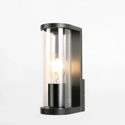 Kinkiety|Zumaline Kinkiet zewnętrzny IP44 czarny TWILIGHT