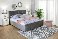 Łóżka Tapicerowane|Łóżka|inny Łóżko bez pojemnika szare FABRIZZIO SQUERE 160x200 cm