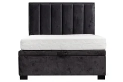 Łóżka Tapicerowane|Łóżka|Instilo Łóżko czarne MONA VERTICAL 90 cm