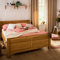 Łóżka| Łóżko drewniane ze stelażem LIMEA 140x200 cm