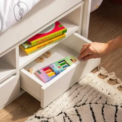 Łóżka|Łóżka Dziecięce| Łóżko dziecięce z szufladami i półkami ELIOT