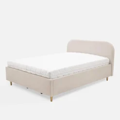Łóżka Tapicerowane|Łóżka|inny Łóżko jasnobeżowe SANTADI 120x200 cm