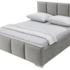 Łóżka Tapicerowane|Łóżka| Łóżko jasnoszare FABRIZZIO SQUERE P 160x200 cm