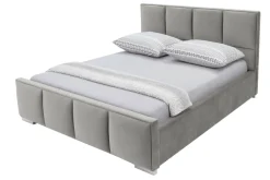 Łóżka Tapicerowane|Łóżka| Łóżko jasnoszare FABRIZZIO SQUERE P 160x200 cm