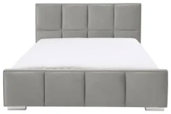 Łóżka Tapicerowane|Łóżka| Łóżko jasnoszare FABRIZZIO SQUERE P 160x200 cm