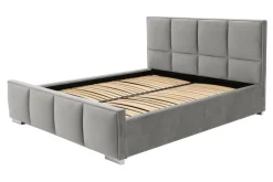 Łóżka Tapicerowane|Łóżka| Łóżko jasnoszare FABRIZZIO SQUERE P 160x200 cm