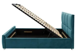 Łóżka Tapicerowane|Łóżka| Łóżko kolor morski FABRIZZIO SQUERE P 160x200 cm