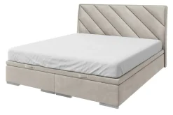 Łóżko kontynentalne beżowe LEONARDO 160x200 cm