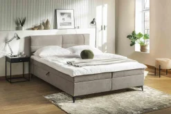 Łóżka Tapicerowane|Łóżka| Łóżko kontynentalne beżowe MARY 160x200 cm