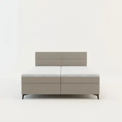 Łóżka Tapicerowane|Łóżka| Łóżko kontynentalne beżowe MARY 160x200 cm