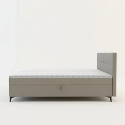 Łóżka Tapicerowane|Łóżka| Łóżko kontynentalne beżowe MARY 160x200 cm