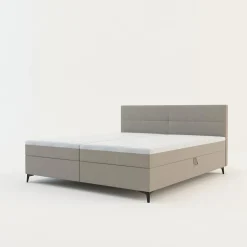 Łóżka Tapicerowane|Łóżka| Łóżko kontynentalne beżowe MARY 180x200 cm