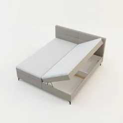 Łóżka Tapicerowane|Łóżka| Łóżko kontynentalne beżowe MARY 180x200 cm