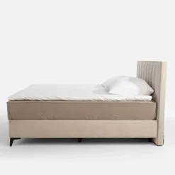 Łóżka Tapicerowane|Łóżka|inny Łóżko kontynentalne beżowe VINCENZO 160x200 cm