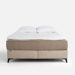 Łóżka Tapicerowane|Łóżka|inny Łóżko kontynentalne beżowe VINCENZO 160x200 cm