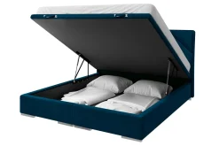 Łóżko kontynentalne granatowe LEONARDO 160x200 cm