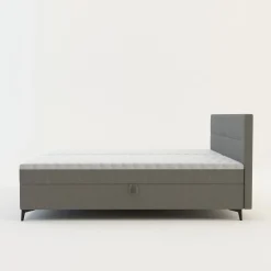 Łóżka Tapicerowane|Łóżka| Łóżko kontynentalne jasnoszare MARY 160x200 cm