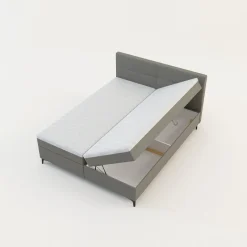 Łóżka Tapicerowane|Łóżka| Łóżko kontynentalne jasnoszare MARY 160x200 cm