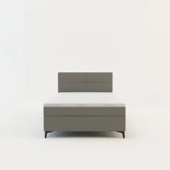 Łóżko kontynentalne jasnoszare MARY 120x200 cm