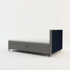 Łóżko kontynentalne jasnoszare MARY 120x200 cm