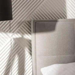 Łóżka Tapicerowane|Łóżka|inny Łóżko kontynentalne jasnoszare LAURITA SQUARE 180x200 cm