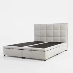 Łóżka Tapicerowane|Łóżka|inny Łóżko kontynentalne jasnoszare LAURITA SQUARE 140x200 cm