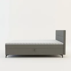 Łóżka Tapicerowane|Łóżka| Łóżko kontynentalne jasnoszare MARY 140x200 cm