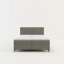 Łóżka Tapicerowane|Łóżka| Łóżko kontynentalne jasnoszare MARY 140x200 cm