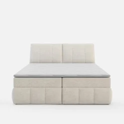 Łóżko kontynentalne kremowe LORENZO HR 160x200 cm