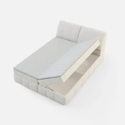 Łóżko kontynentalne kremowe LORENZO HR 160x200 cm