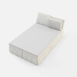 Łóżko kontynentalne kremowe LORENZO HR 140x200 cm