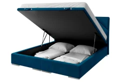 Łóżka Tapicerowane|Łóżka| Łóżko kontynentalne szafirowe LEONARDO 160x200 cm