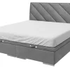 Łóżko kontynentalne szare LEONARDO 160x200 cm