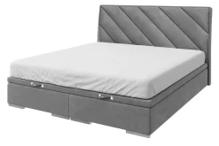 Łóżko kontynentalne szare LEONARDO 160x200 cm
