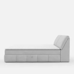 Łóżka Tapicerowane|Łóżka| Łóżko kontynentalne szare LORENZO HR 160x200 cm