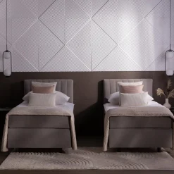 Dzieci inny Łóżko kontynentalne z materacem szare SILLA 80x200 cm