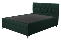 Łóżka Tapicerowane|Łóżka| Łóżko kontynentalne z pojemnikiem zielone MEGAN PU 140x200 cm