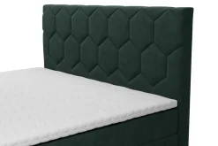 Łóżka Tapicerowane|Łóżka| Łóżko kontynentalne z pojemnikiem zielone MEGAN PU 140x200 cm