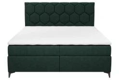 Łóżko kontynentalne z pojemnikiem zielone MEGAN PU 160x200 cm