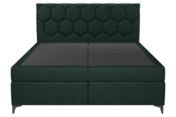 Łóżko kontynentalne z pojemnikiem zielone MEGAN PU 160x200 cm