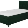inny Łóżko kontynentalne z pojemnikiem zielone MEGAN PU 120x200 cm