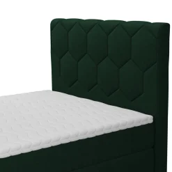 inny Łóżko kontynentalne z pojemnikiem zielone MEGAN PU 120x200 cm