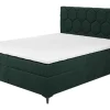 Łóżka Tapicerowane|Łóżka| Łóżko kontynentalne z pojemnikiem zielone MEGAN PU 180x200 cm