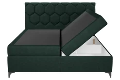 Łóżka Tapicerowane|Łóżka| Łóżko kontynentalne z pojemnikiem zielone MEGAN PU 180x200 cm