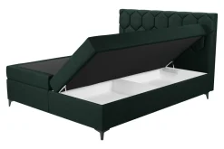 Łóżka Tapicerowane|Łóżka| Łóżko kontynentalne z pojemnikiem zielone MEGAN PU 180x200 cm