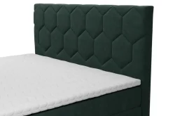 Łóżka Tapicerowane|Łóżka| Łóżko kontynentalne z pojemnikiem zielone MEGAN PU 180x200 cm