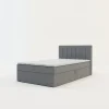 inny Łóżko kontynentalne z toperem szare PEDRO PU 120x200 cm