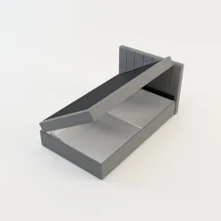 inny Łóżko kontynentalne z toperem szare PEDRO PU 120x200 cm